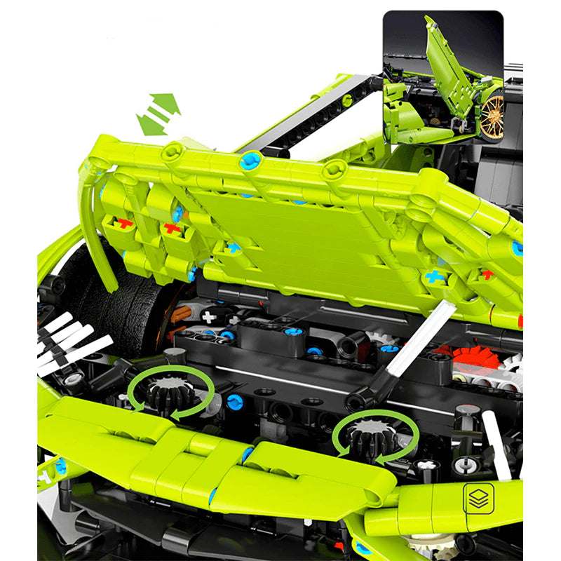 Italian Neon Green Sports Car - 3588pcs