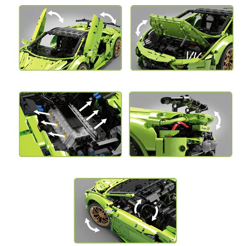 Italian Neon Green Sports Car - 3588pcs