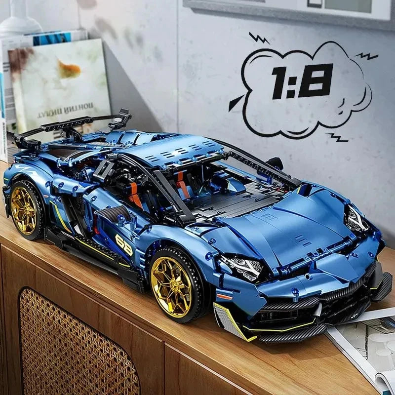 Italian Blue / Gold Super Sport Car - 3811pcs