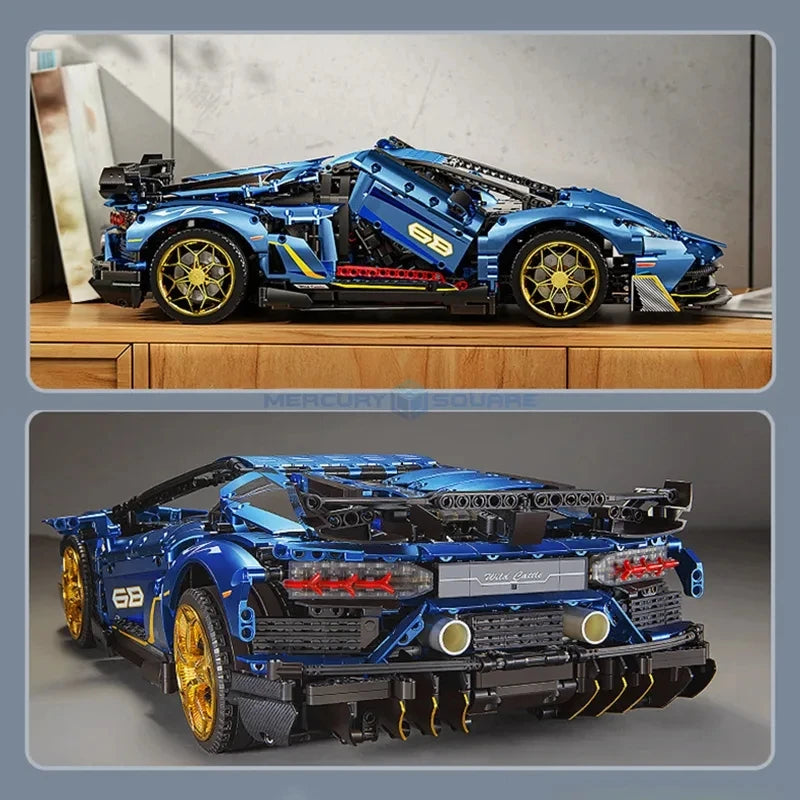 Italian Blue / Gold Super Sport Car - 3811pcs