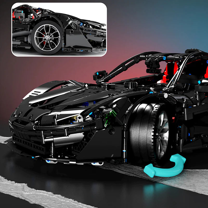 English Black Super Sport Car - 3677pcs