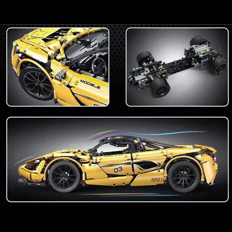 English Yellow Sports Car -3148pcs